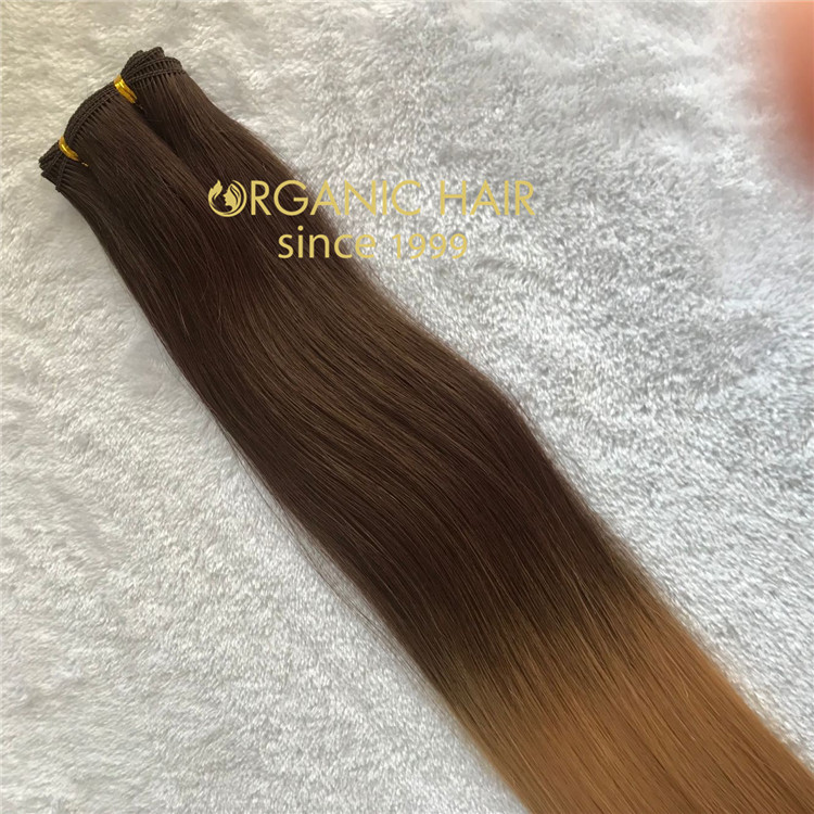 Best quality hair extension full cuticle in tact handtied weft C53